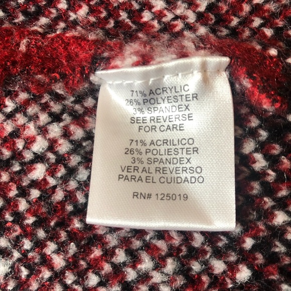 Joseph A. Red Plaid Open Front Cardigan Sweater - Picture 15 of 15